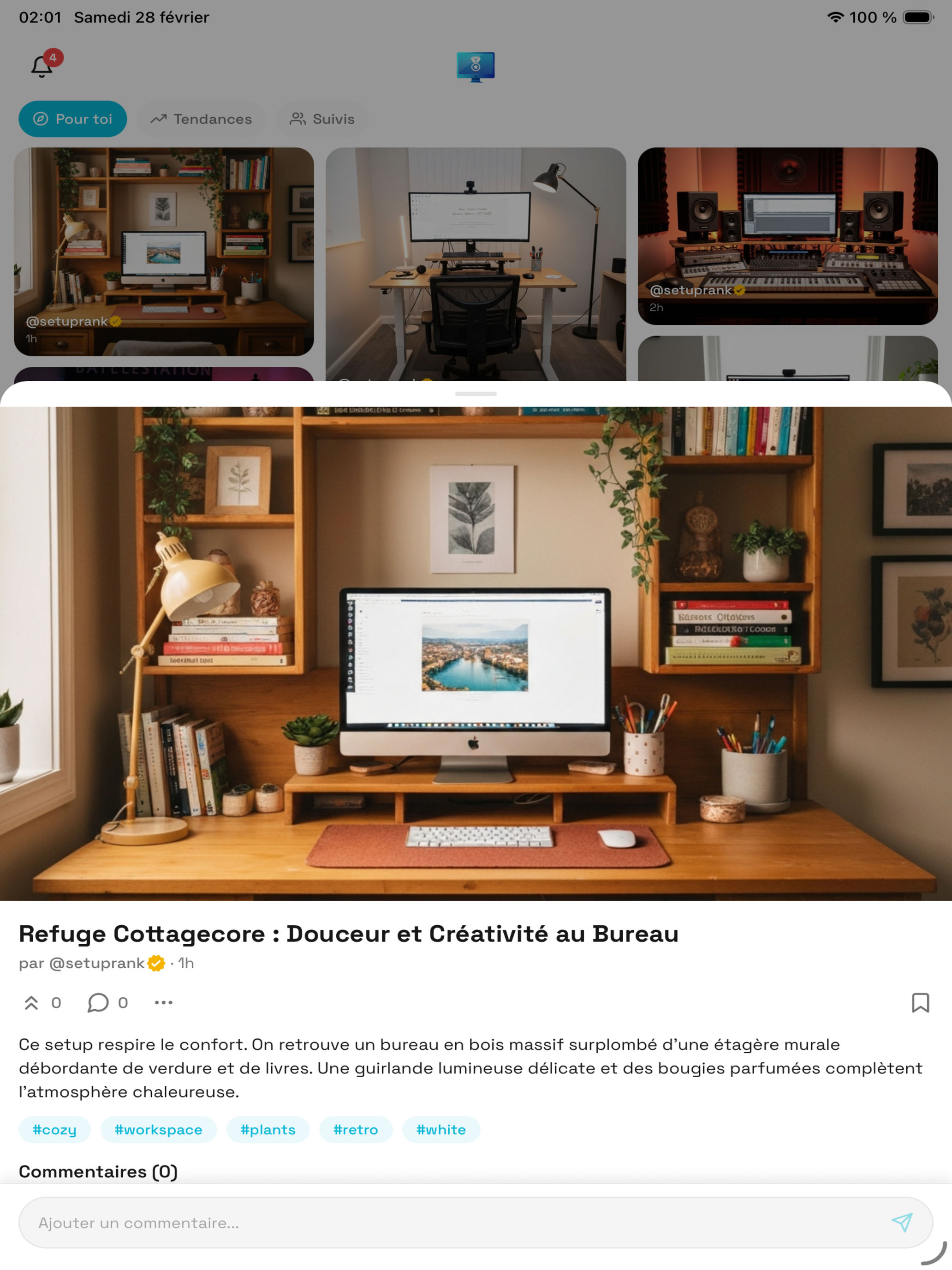SetupRank sur iPad - Setups suivis